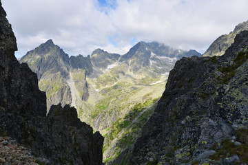 slopes  and peaks of mountains
