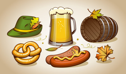 Oktoberfest symbols and icons