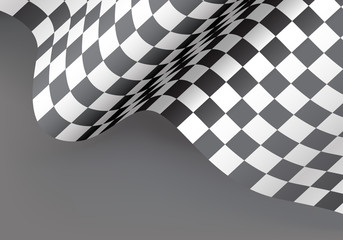 Checkered flag wave on gray design for sport race championship and business success background vector illustration.