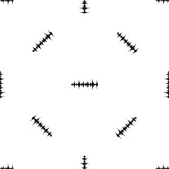 Music sound waves pattern seamless black