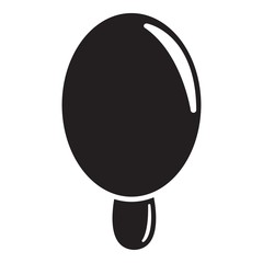 Circle ice cream icon, simple black style