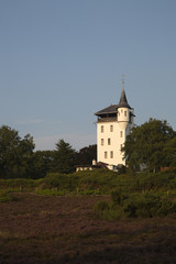 Fototapeta na wymiar Estate De Sprengenberg with Palthe tower, Sallandse Heuvelrug NP, Overijssel, Netherlands