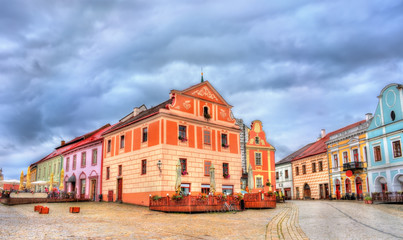 Naklejka na ściany i meble Traditional houses on the main square of Telc, Czech Republic