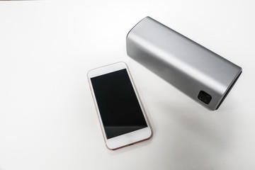 isolated smartphone connect with bluetooth portable speaker for music