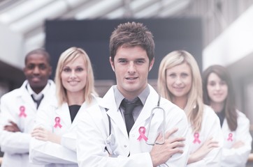 Composite image of breast cancer awareness ribbon
