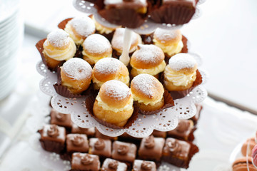 Close up of homemade sweet cakes