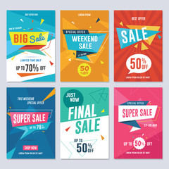 Sale, discount and promotion flyer / banner template. Vector illustration for social media banners, poster, flyer and newsletter designs. - 170699954