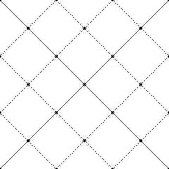 Abstract seamless pattern background. Regular diagonal grid of solid lines with dots in the cross points. Vector illustration. - 170699982