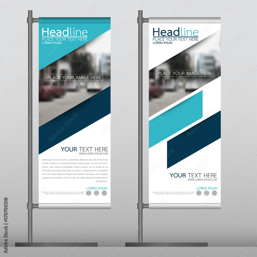 Canvas Prints roll up business banner design vertical template vector, cover presentation abstract geometric backg
