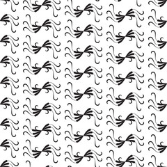 Seamless retro floral baroque black and white ornament