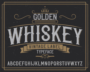 Vintage label typeface named "Tennessee Whiskey".