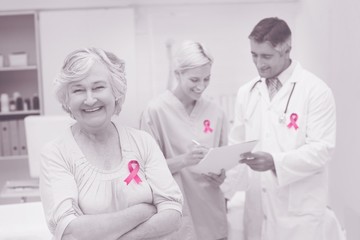 Fototapeta premium Composite image of breast cancer awareness ribbon