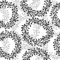Seamless Floral Pattern with wreath.