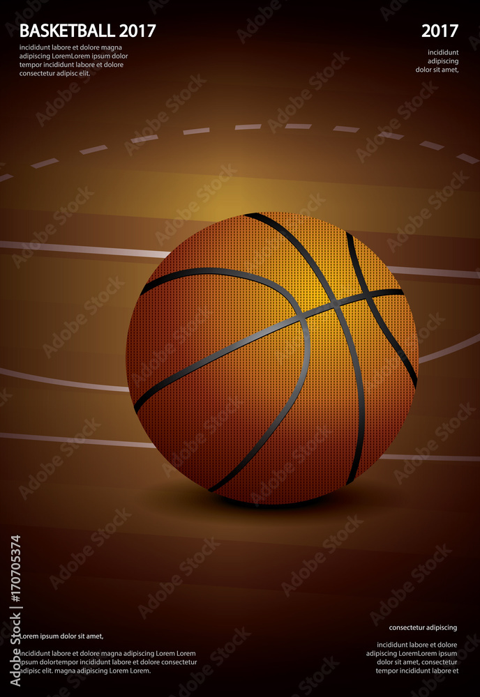 Wall mural Basketball Poster Advertising Vector Illustration