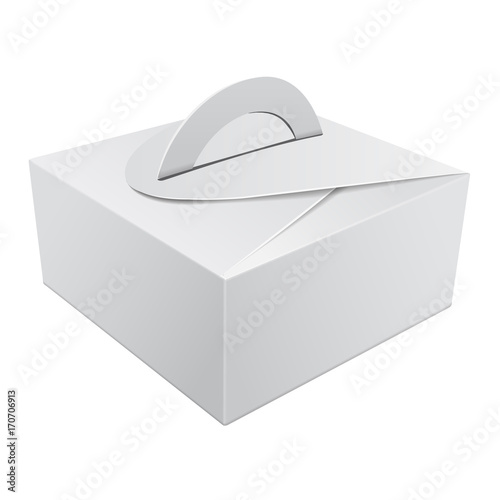 Download "White Gift Packaging Box with Handle mockup for Cake ...