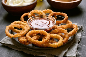 Obraz na płótnie Canvas Crunchy fried onion rings