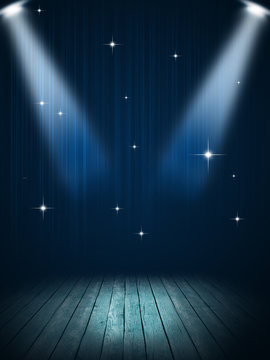 Stage Spotlight Blue Background