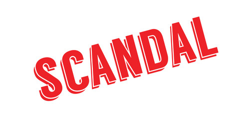 Scandal rubber stamp. Grunge design with dust scratches. Effects can be easily removed for a clean, crisp look. Color is easily changed.