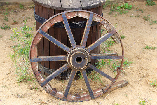 antique cart wheel