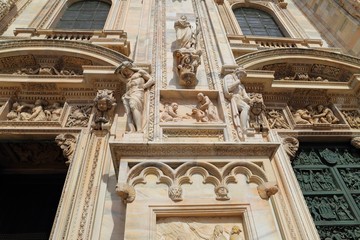 The famous Milan Cathedral (Duomo di Milano) in Milan, Italy.