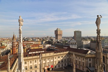 The roof of the Milan Cathedral (Duomo di Milano) in Milan, Italy.