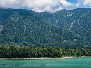 The mountain lake  Sylvenstein lake in Bavaria, Germany
