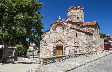 The old church in the center of the Bulgarian resort town of Nessebar.