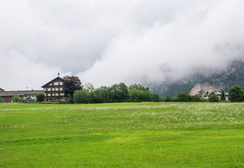 Fototapeta na wymiar The village in moutains of Tyrol, Austria .