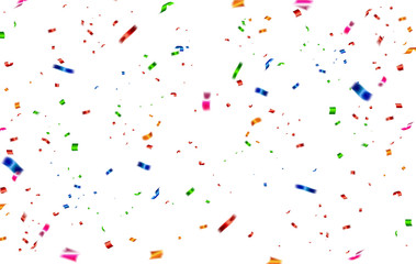 Colorful celebration background with confetti.