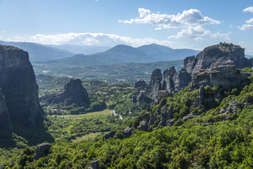 Panoramic view on Meteora, Greece