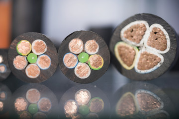 Cross section of high-voltage cable.
