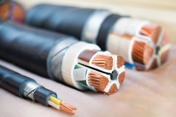 Cross section of high-voltage cable.