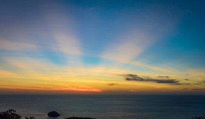 Sunset with sun rays