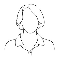 contour of a female head without a face vector illustration