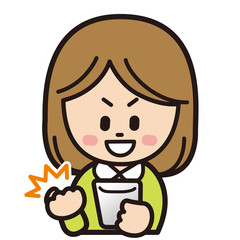 スマートフォンをガッツポーズで操作する女性