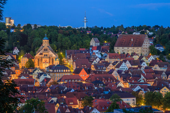 Schw&auml;bisch Hall altstadt in Schwaben fachwerk mittelalter