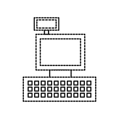 Fototapeta na wymiar cash register machine keypad display for supermarket vector illustration