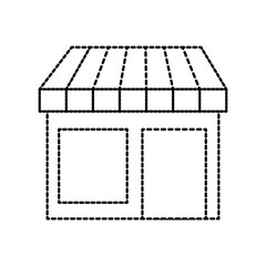 store grocery shop building exterior facade isolated on white background vector illustration