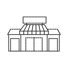 store grocery shop building exterior facade isolated on white background vector illustration
