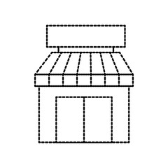 store grocery shop building exterior facade isolated on white background vector illustration