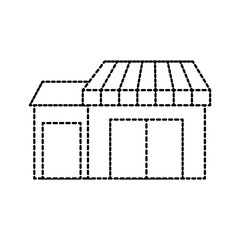 store grocery shop building exterior facade isolated on white background vector illustration