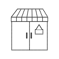 facade door store grocery glass board vector illustration