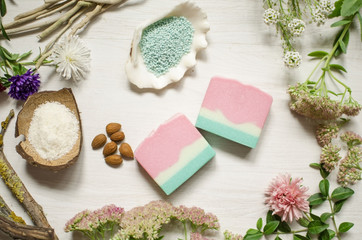 Natural organic soap. Ecological cosmetics. Eco body care