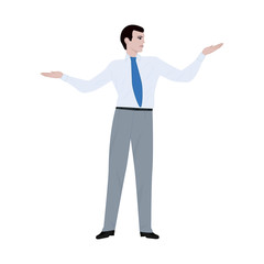 Man, businessman, professional. Intelligent, politician, specialist, - isolated on white background - art creative modern illustration vector