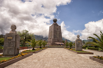 March 2, 2017 Quito, Ecuador: the monument marking the zero latitude in the Mitad del Mundo is a...
