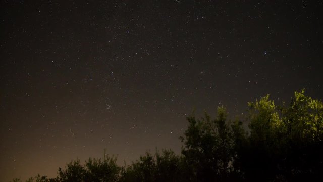 Time lapse during summer time of the sky over Greece at night time