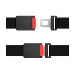 Seatbelt. Open and Closed Set. Vector