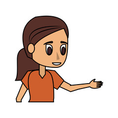 young woman with ponytail  icon image vector illustration design 