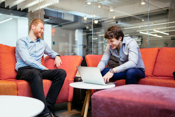 Business colleagues resting during break