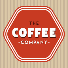 retro red coffee company logo design